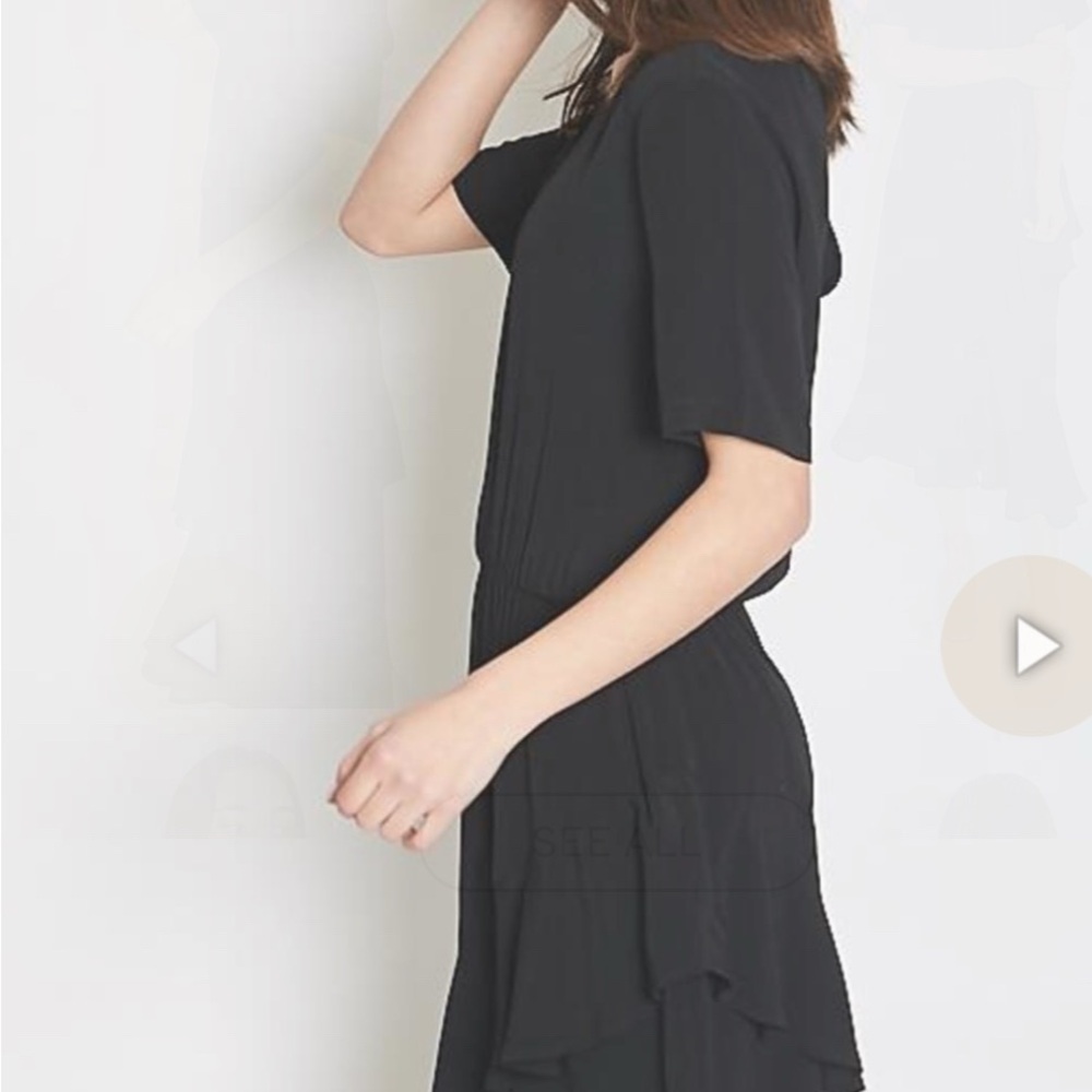 Just Female Black Pleated Ruffled Midi Sundress Kristin Dress Size XS - Picture 3 of 10